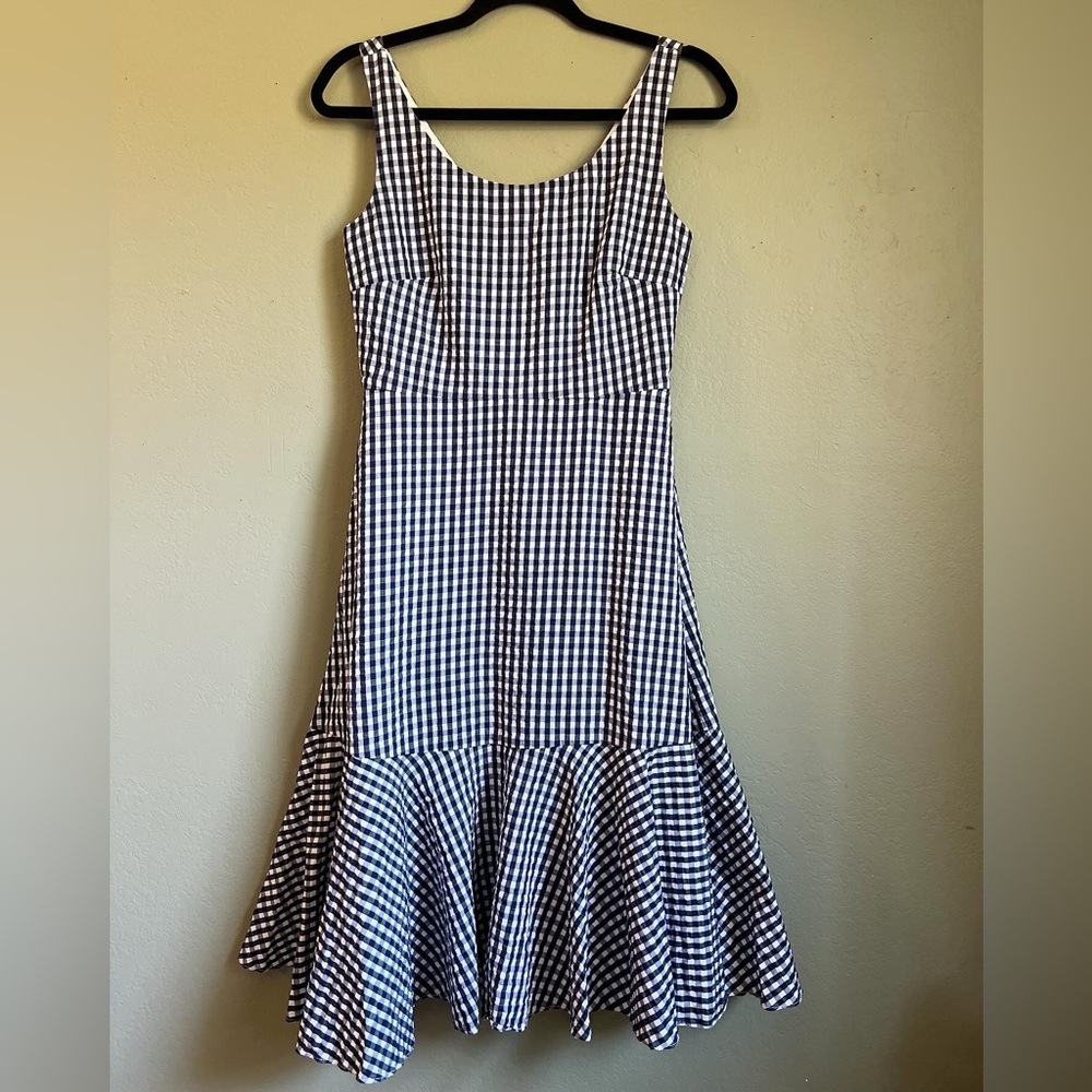 J crew Gingham Ruffled Dress - Picture 1 of 3